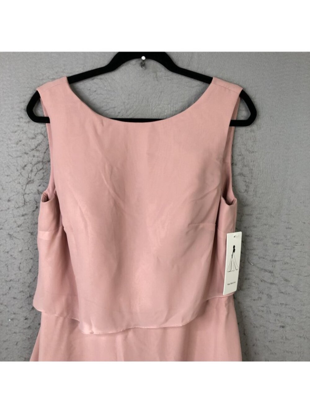 Bridesmaid Dress Womens 16 Pink Sleeveless Layered Chiffon Formal Corset Back - Picture 13 of 16